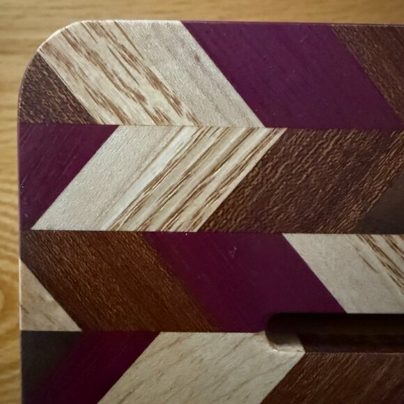 Tzedaka Charity Box Hand Crafted Mixed Hardwoods Star of David Judaica - Picture 9 of 9